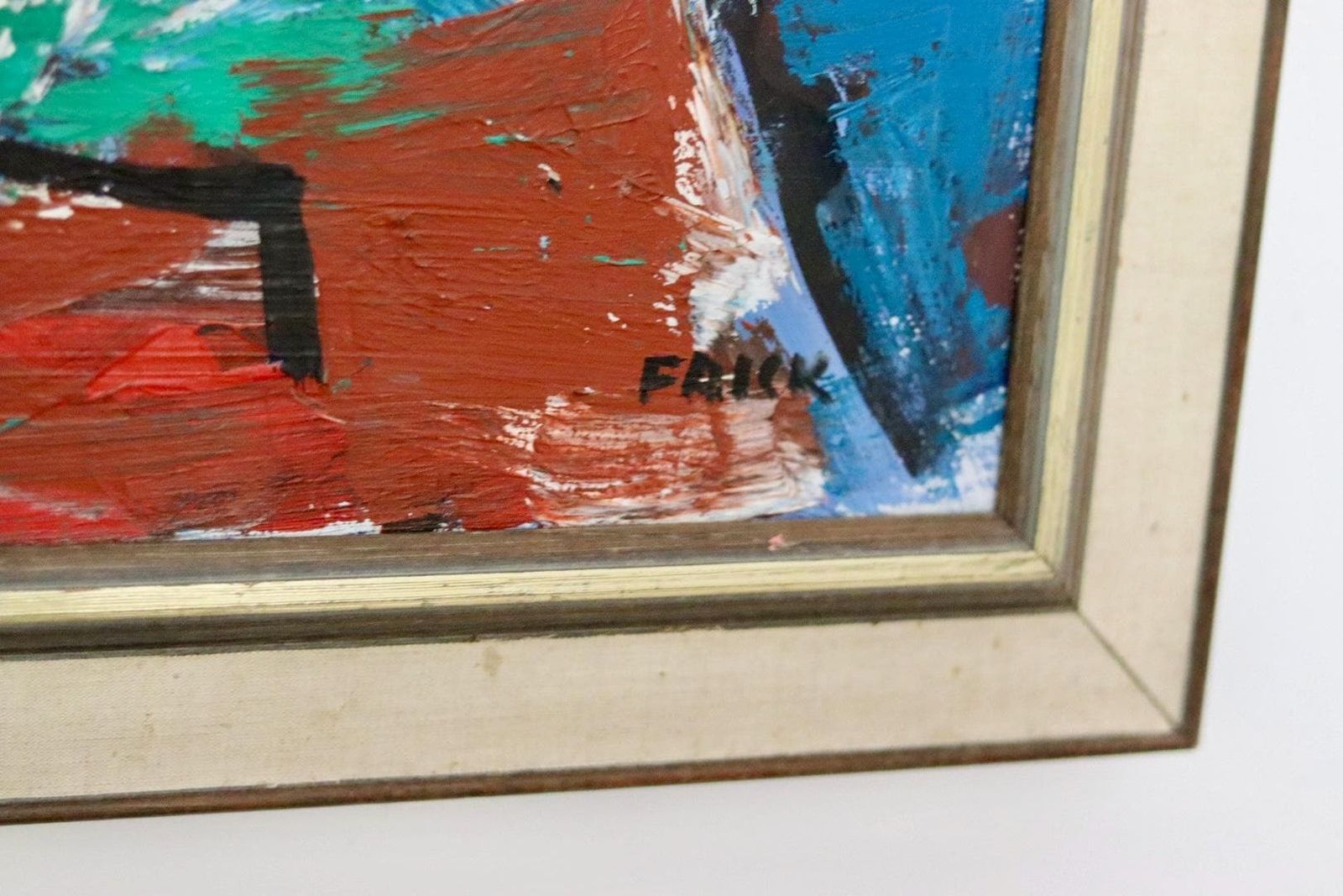 photo furniture Original Large Swedish Oil Painting "Figure "By Gösta Falck Circa 1960 Vintage & Framed
