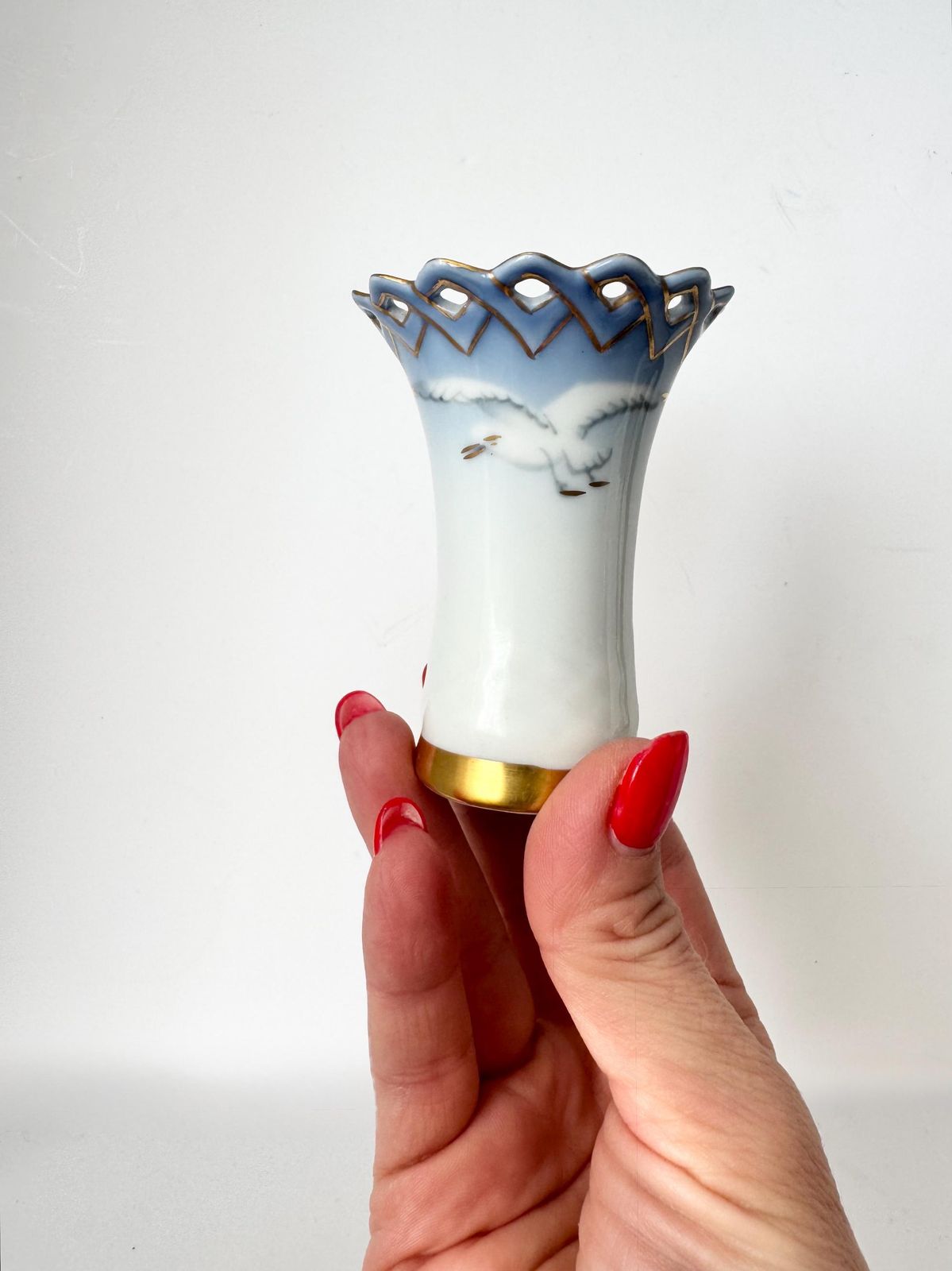 Vintage Bing And Grondahl Denmark Posy Vase, Seagull Vase photo vinterior