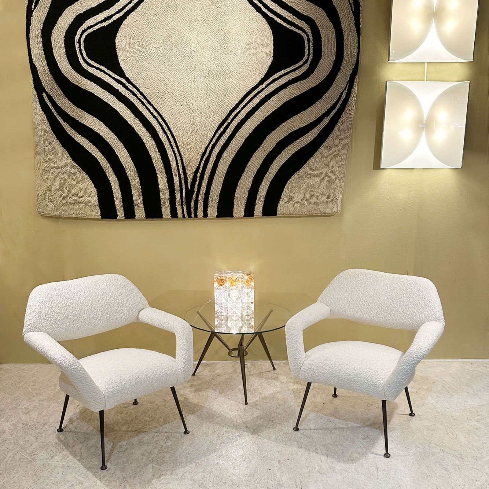 Pair Of Lounge Chairs Gastone Rinaldi Italy 1954 Upholstered In Pierre photo furniture