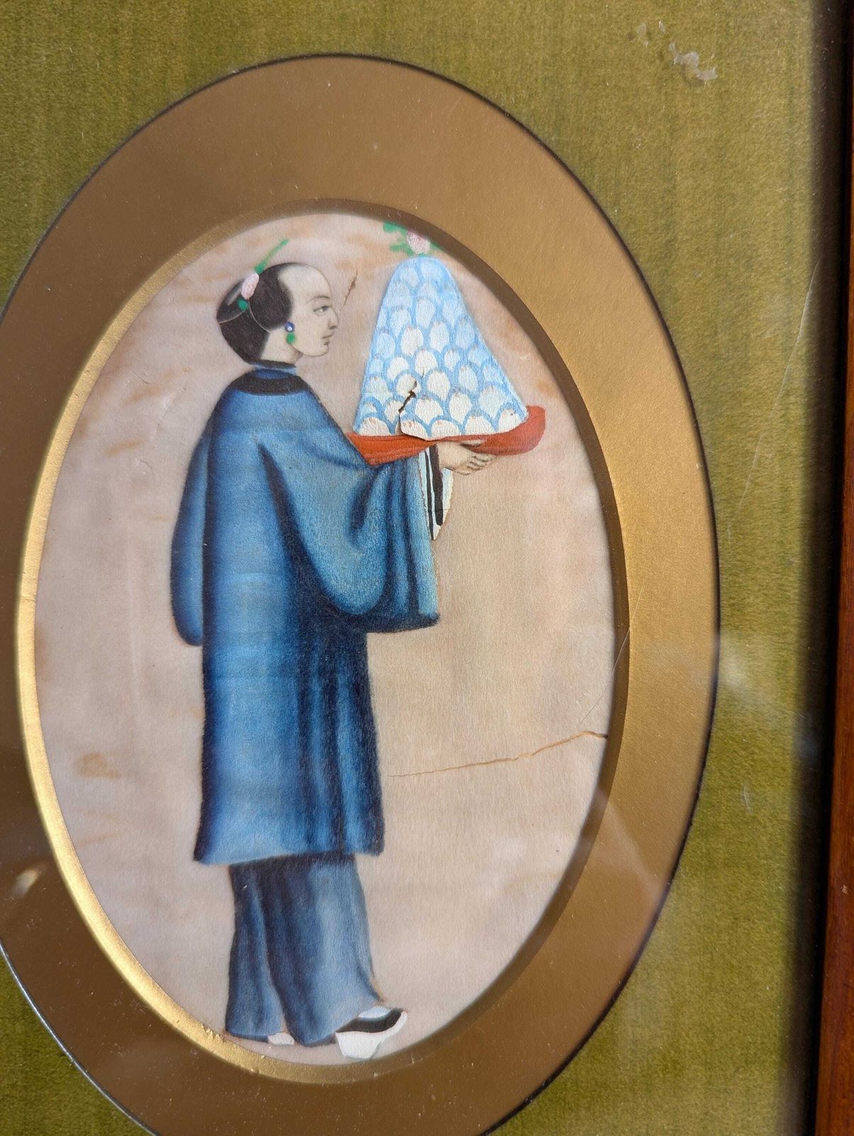 An Antique 19th Century Chinese Rice Paper Or Pithpainting photo Art
