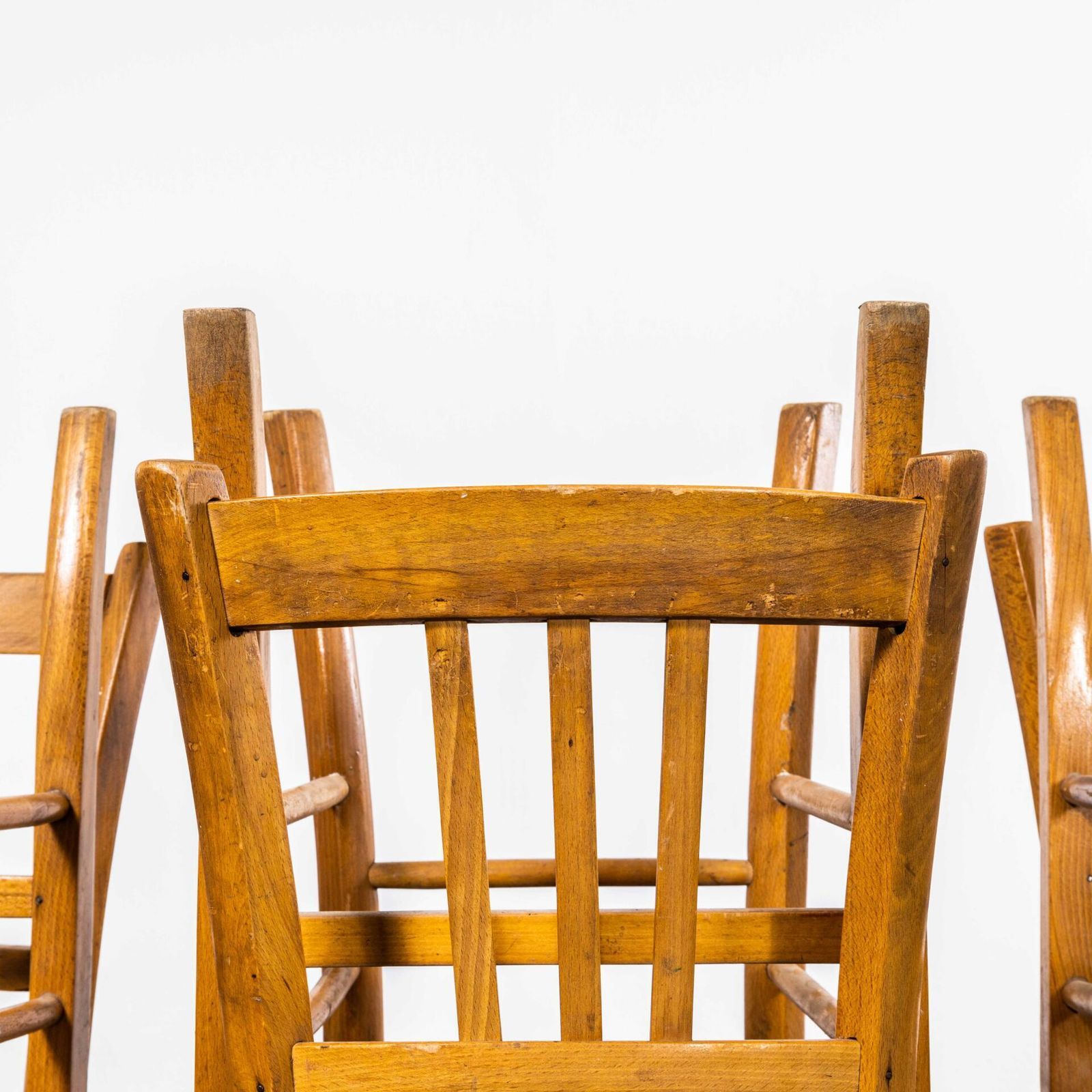 1950’s Blonde Farmhouse Dining Chairs With Square Legs – Set Of Six photo furniture