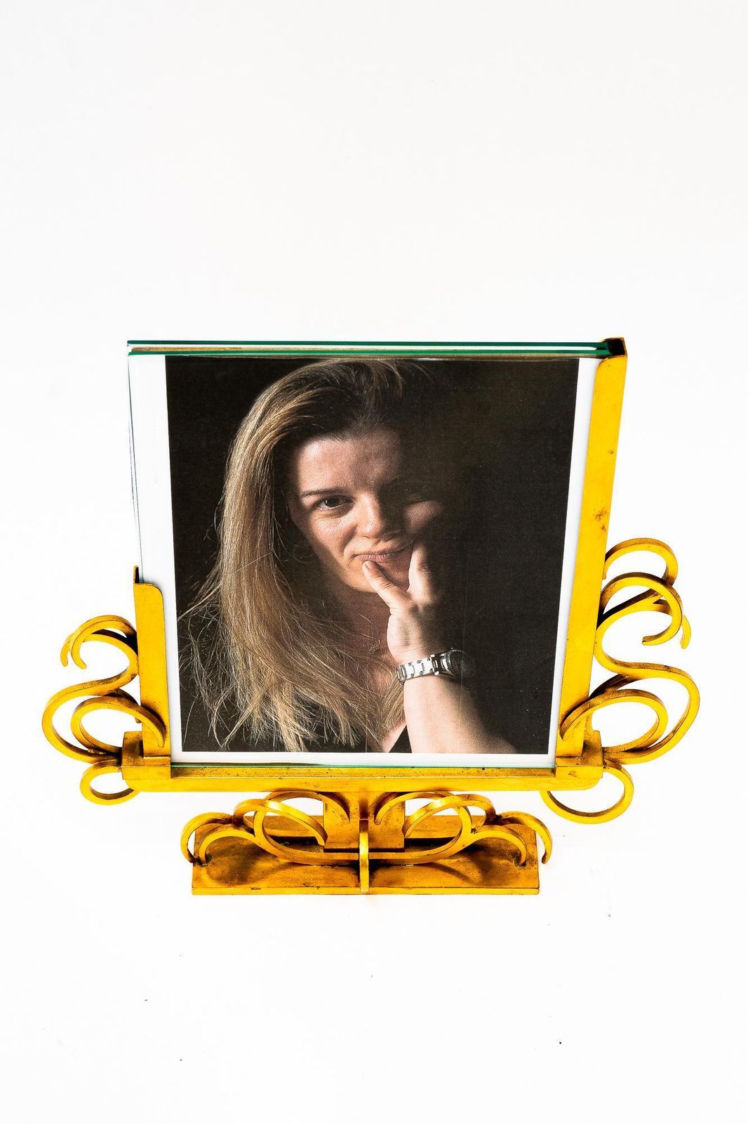 Art Deco Brass Picture Frame With Glass Vienna Around 1920s photo furniture