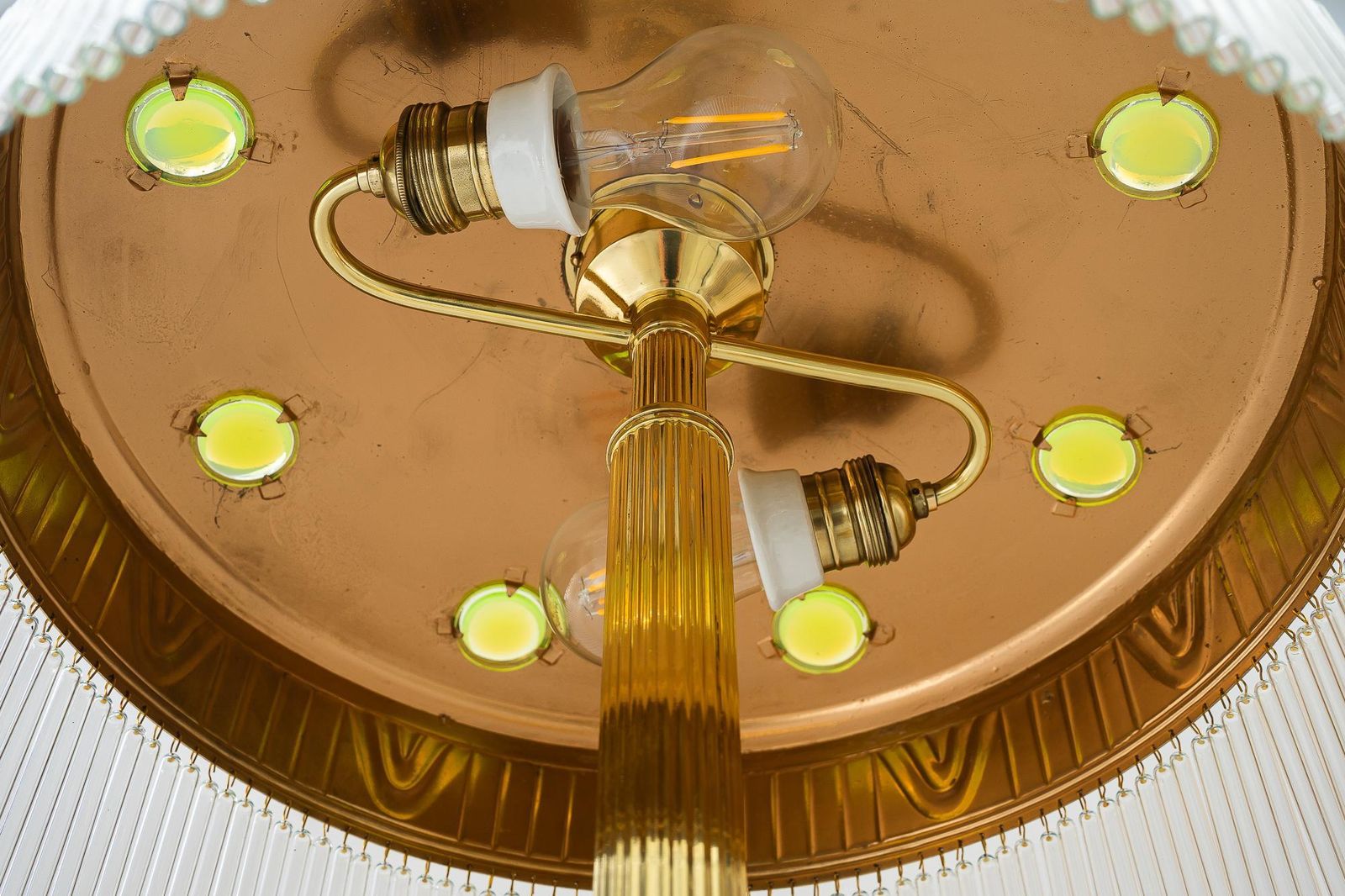 photo for sale Very Big Art Deco Table Lamp With Opaline Glass And Glass Sticks Vienna 1920s