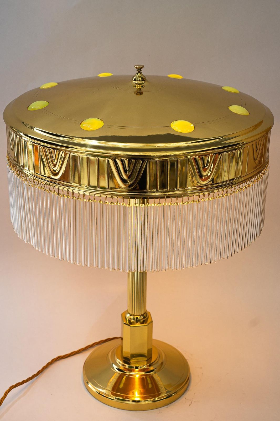 Lighting Very Big Art Deco Table Lamp With Opaline Glass And Glass Sticks Vienna 1920s photo