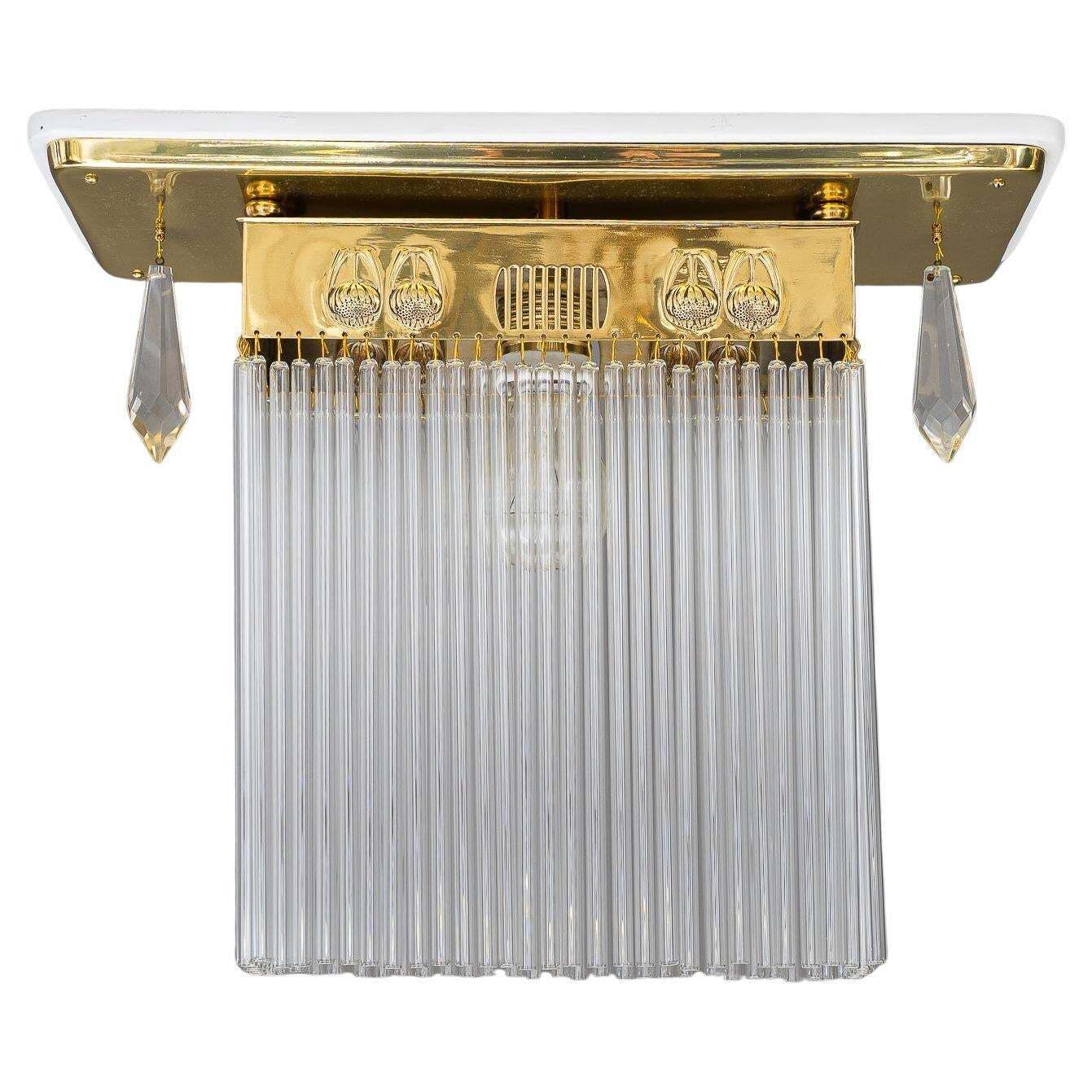 Art Deco Ceiling Lamp With Glass Sticks Vienna Around 1920s