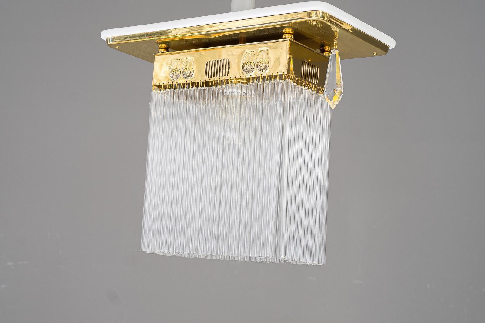 Art Deco Ceiling Lamp With Glass Sticks Vienna Around 1920s photo furniture