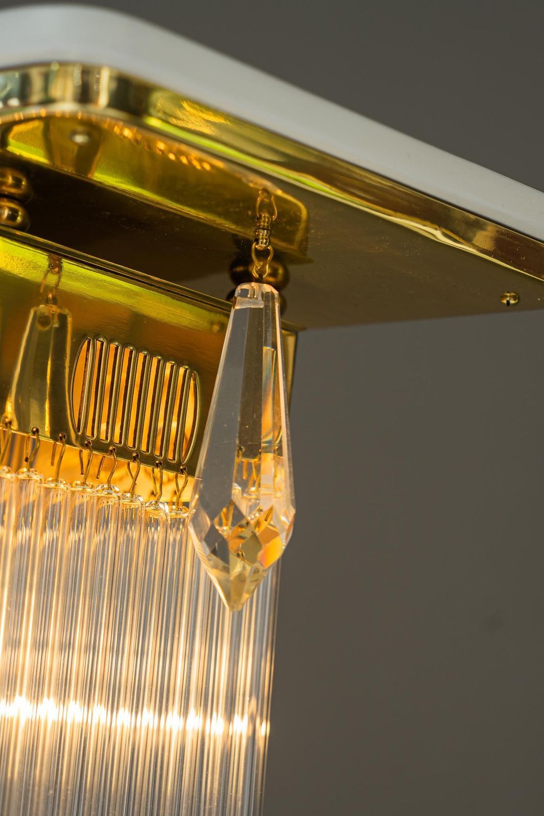 Art Deco Ceiling Lamp With Glass Sticks Vienna Around 1920s photo buy