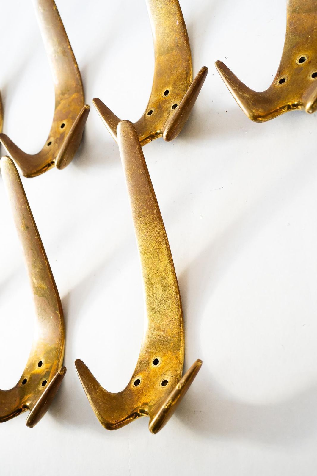 Carl Auböck Model #4056 Brass Wall Hooks 1950s (Priced And Sold Per Piece) photo for sale