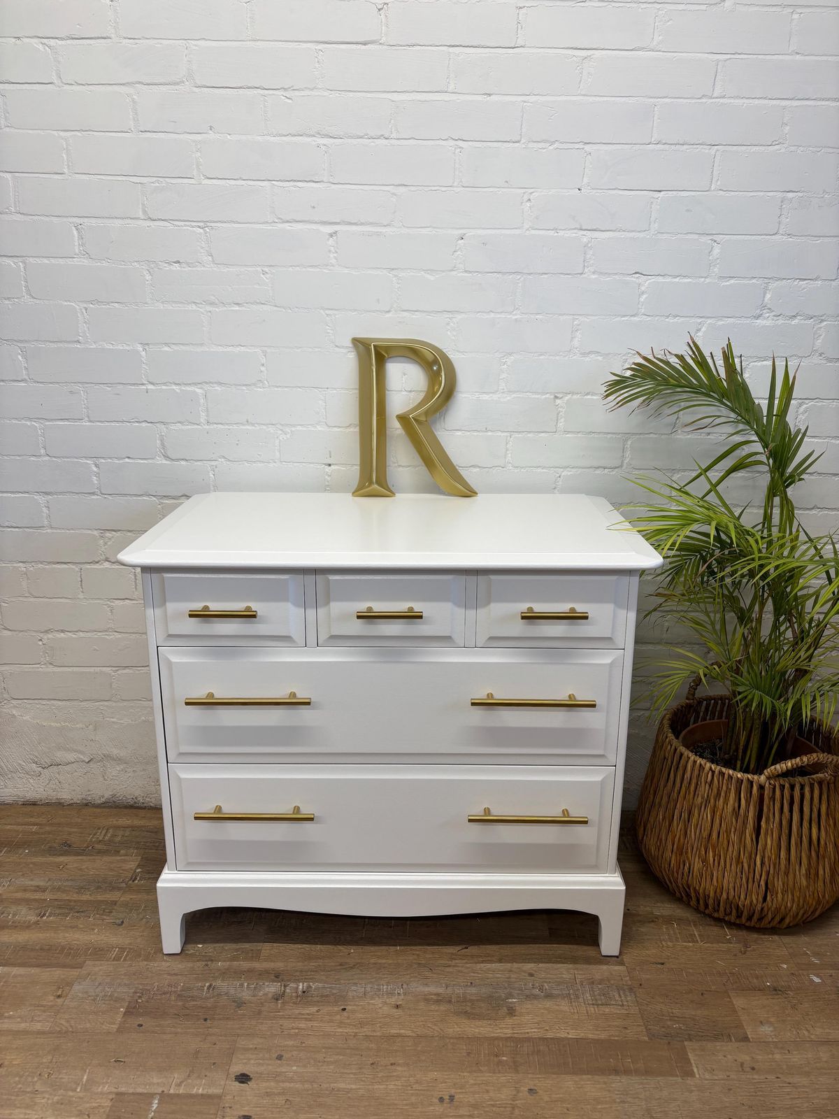 Stag Minstrel Chest Of Drawers 3 Over 2 Painted All White