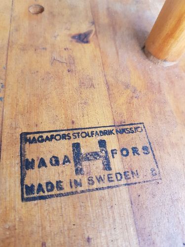 photo furniture Vtg Mid Century Hagafors Stolefabrik Swedish Scandi Beech Stool Danish R743