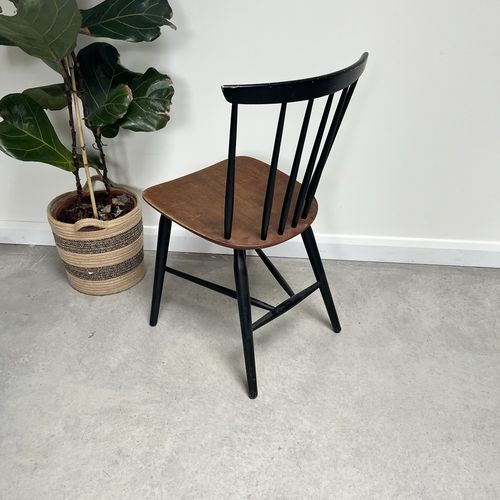Vintage Mid Century Danish Dining Chair By Farstrup 1970s Teak And Ebonised photo 110.0