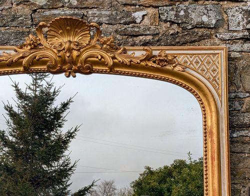 Superb Large French Gilt Chateau Mirror photo vintage