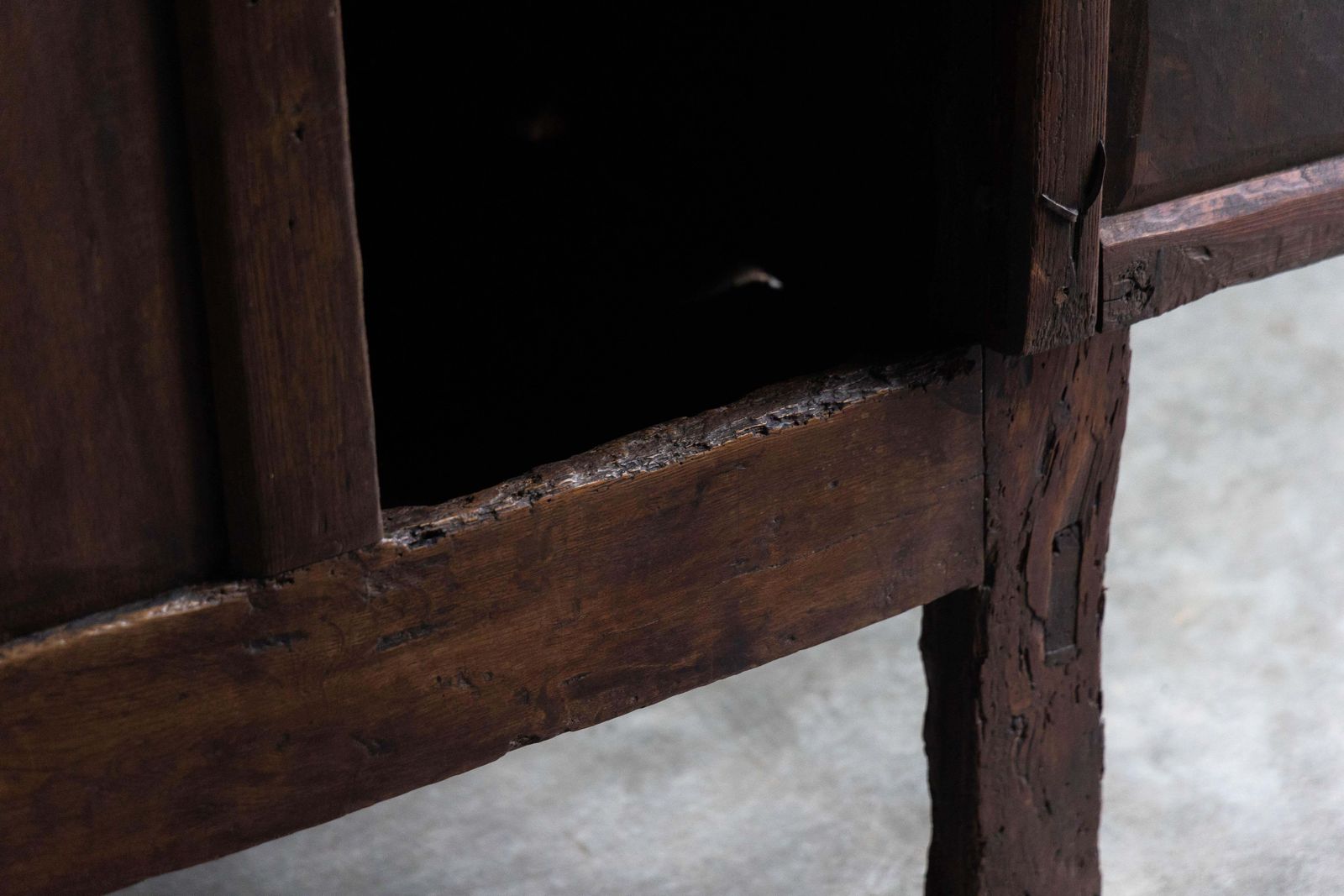 Furniture Rustic Folk Art Cabinet, France, 19th Century photo