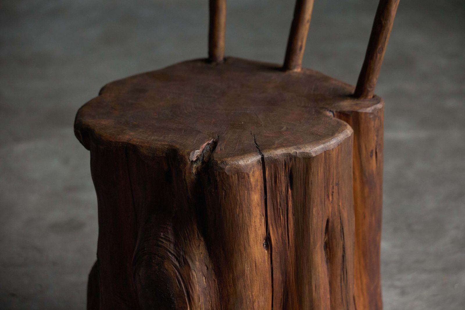 Brutalist Monoxyle Chair, France, 1970s photo for sale