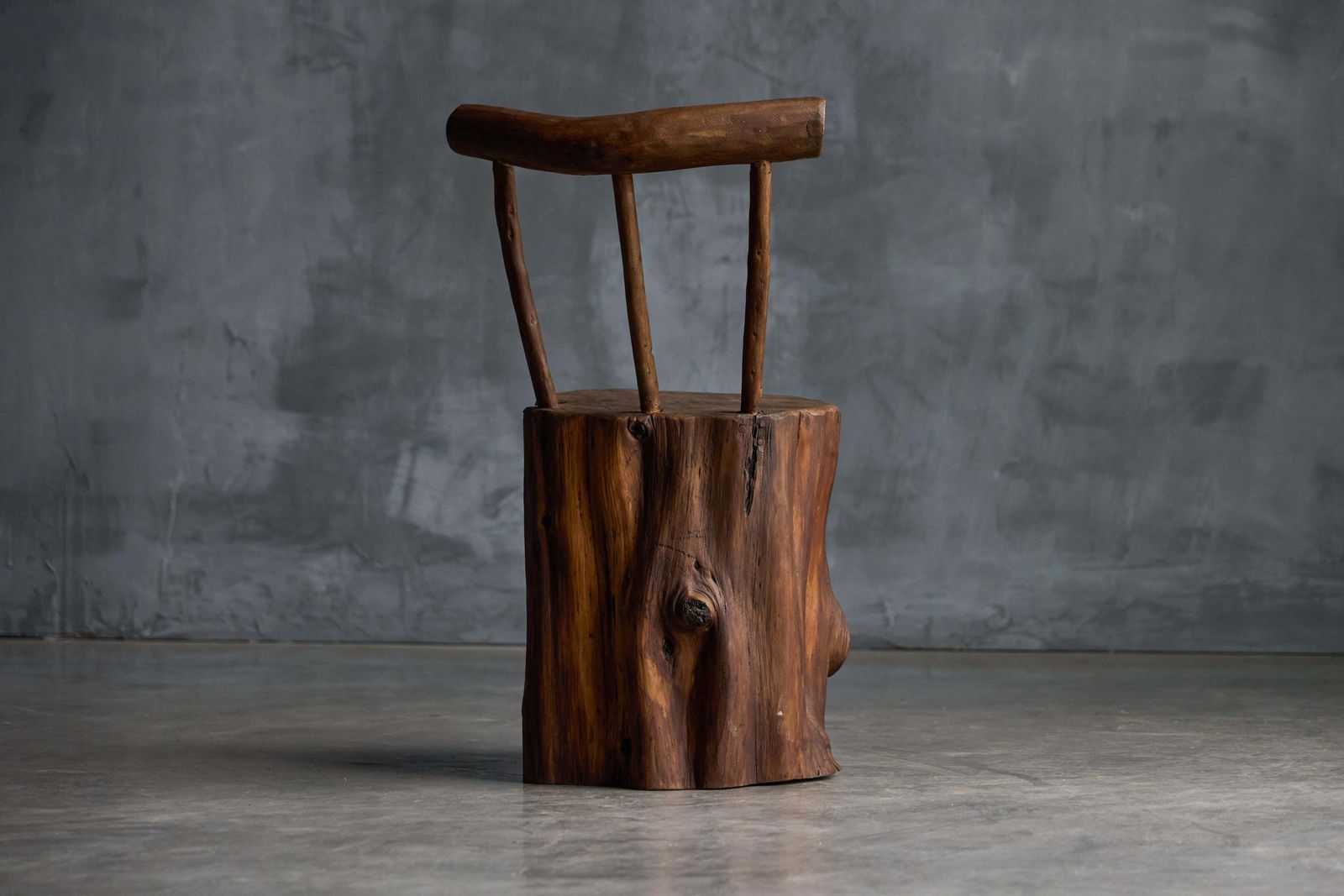 2730.0 Brutalist Monoxyle Chair, France, 1970s photo