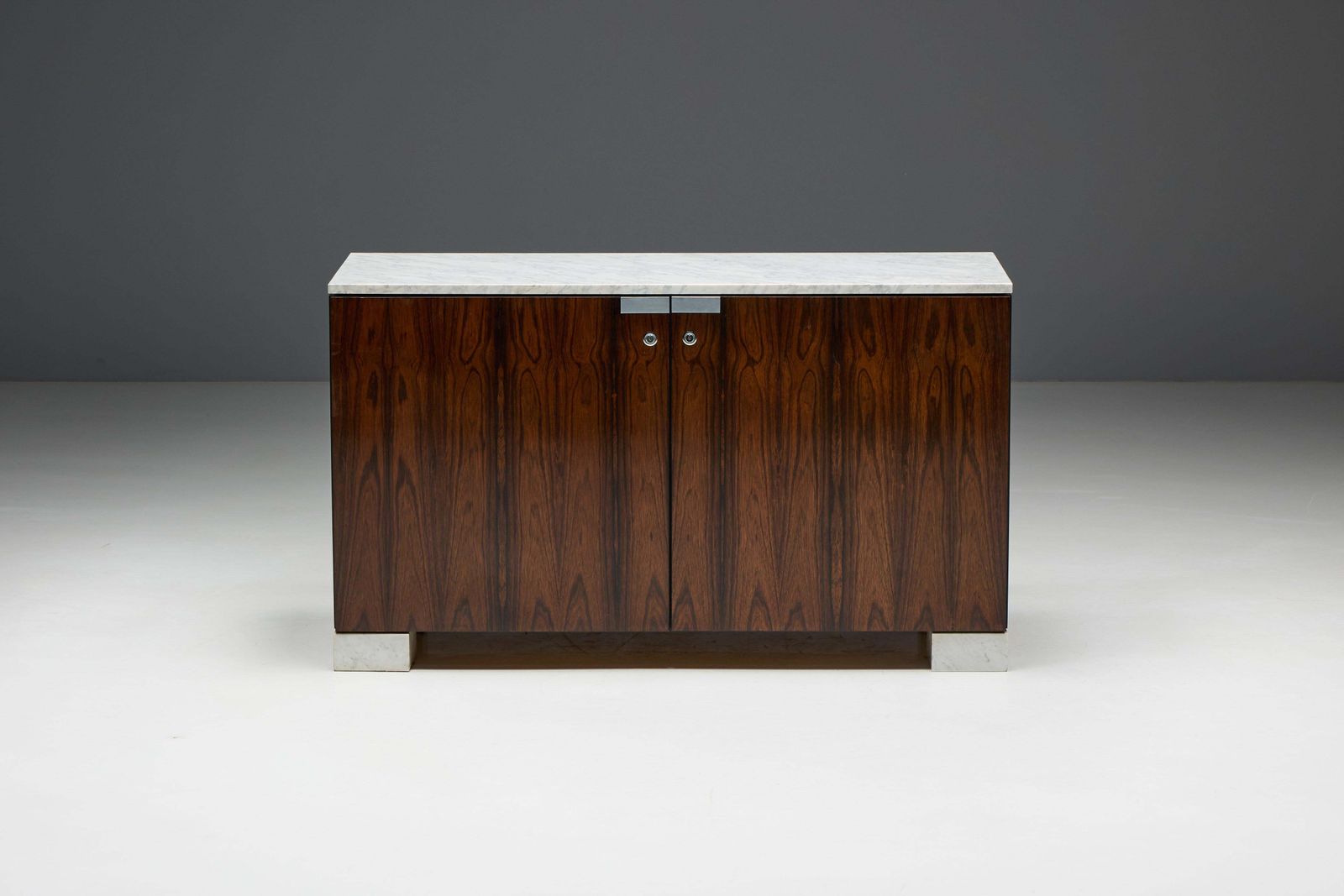 Carrara Marble And Rosewood Cabinet By Alfred Hendrickx, Belgium, 1960s photo for sale