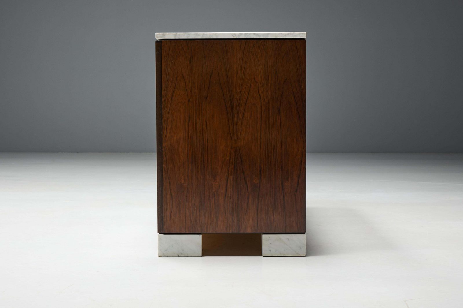 Carrara Marble And Rosewood Cabinet By Alfred Hendrickx, Belgium, 1960s photo buy