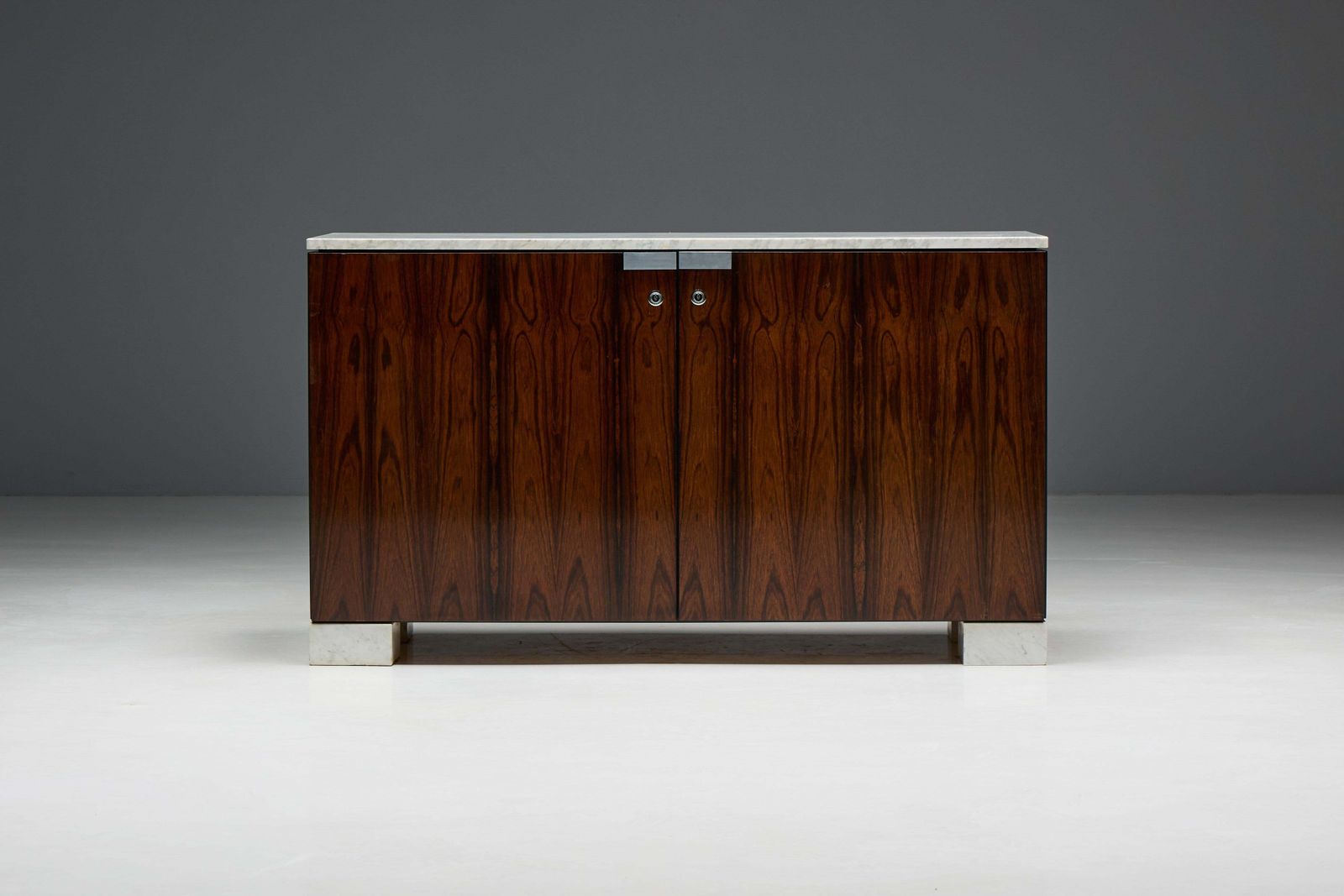 photo furniture Carrara Marble And Rosewood Cabinet By Alfred Hendrickx, Belgium, 1960s