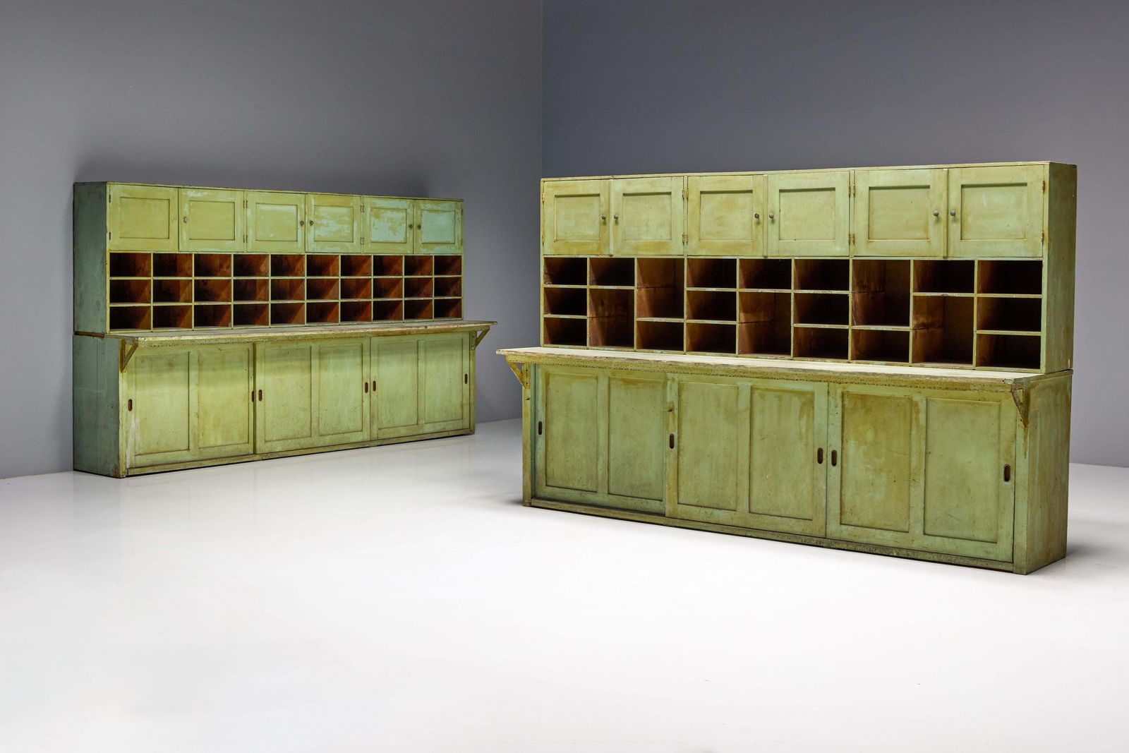 8547.0 Primitive Green Apothecary Cabinet, France, 19th Century photo