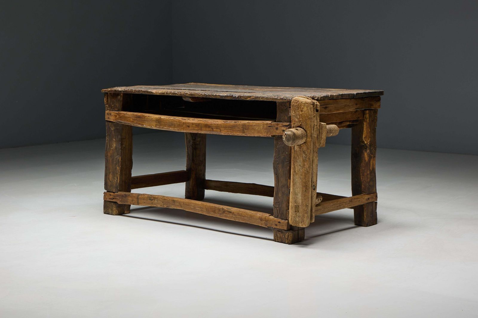 Rustic Primitive Working Bench, France, Early 19th Century photo 3839.0