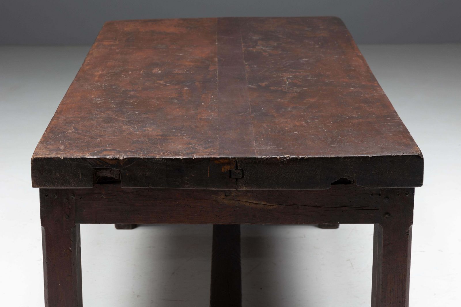 Furniture Brutalist Art Populaire Dining Table, France, 19th Century photo