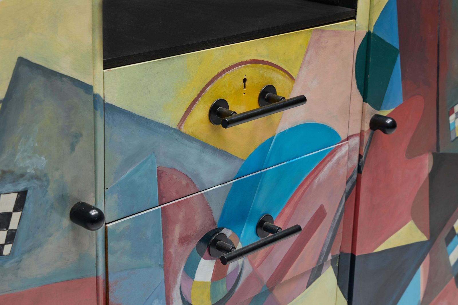 Art Deco Buffet Painted In The Style Of Kandinsky, Belgium, 1980s photo vinterior