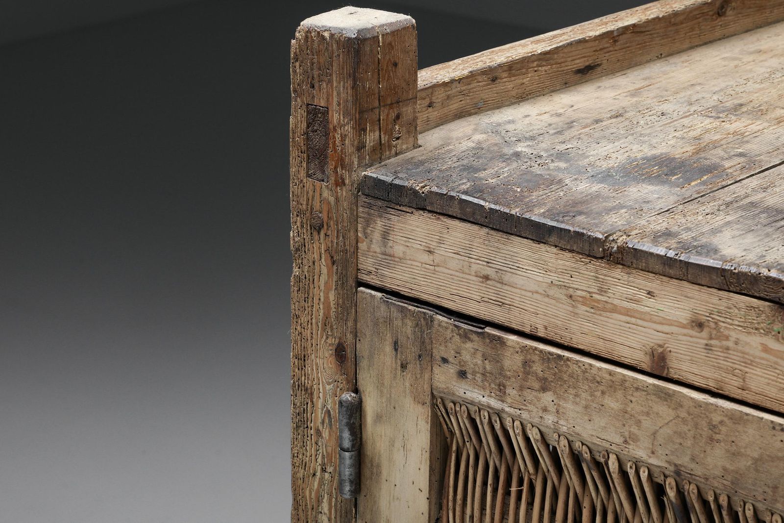 12202.0 Rustic Wabi Sabi High Board, Pantry Cabinet, Haute Savoie, Cheese Cabinet, 1930 photo