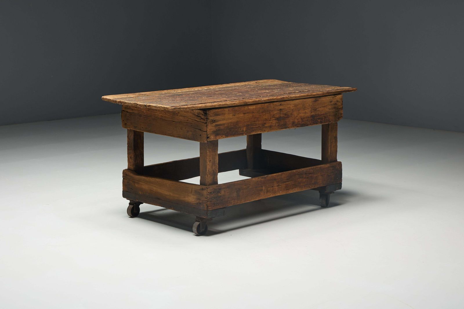 Furniture Primitive Industrial Table, France, 19th Century photo