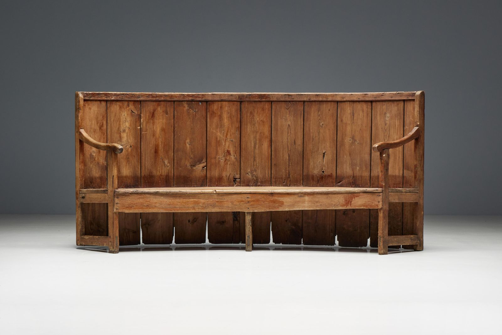 Rustic High Back Tavern Settle, England, 18th Century photo buy