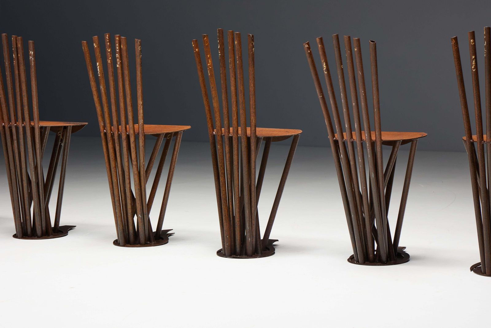 Industrial Wabi Sabi Primitive Chairs, France, 1950s photo buy