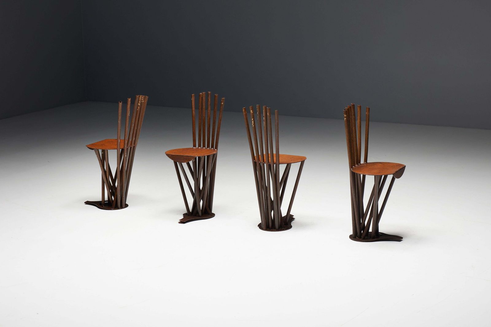 photo furniture Industrial Wabi Sabi Primitive Chairs, France, 1950s