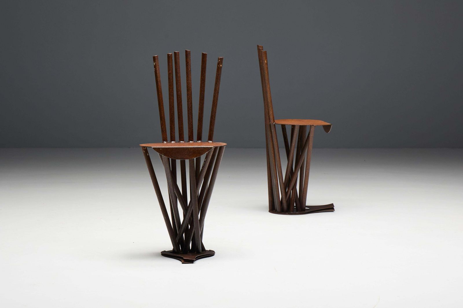 Furniture Industrial Wabi Sabi Primitive Chairs, France, 1950s photo