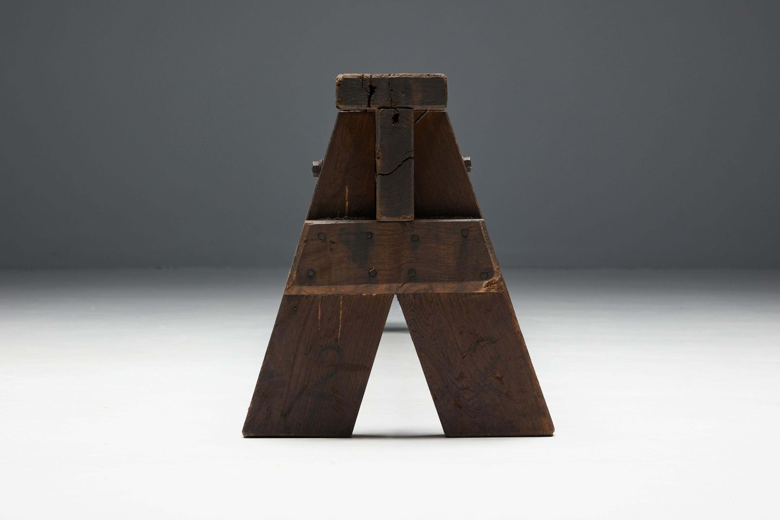 photo furniture Brutalist Folk Art Benches, France, 19th Century