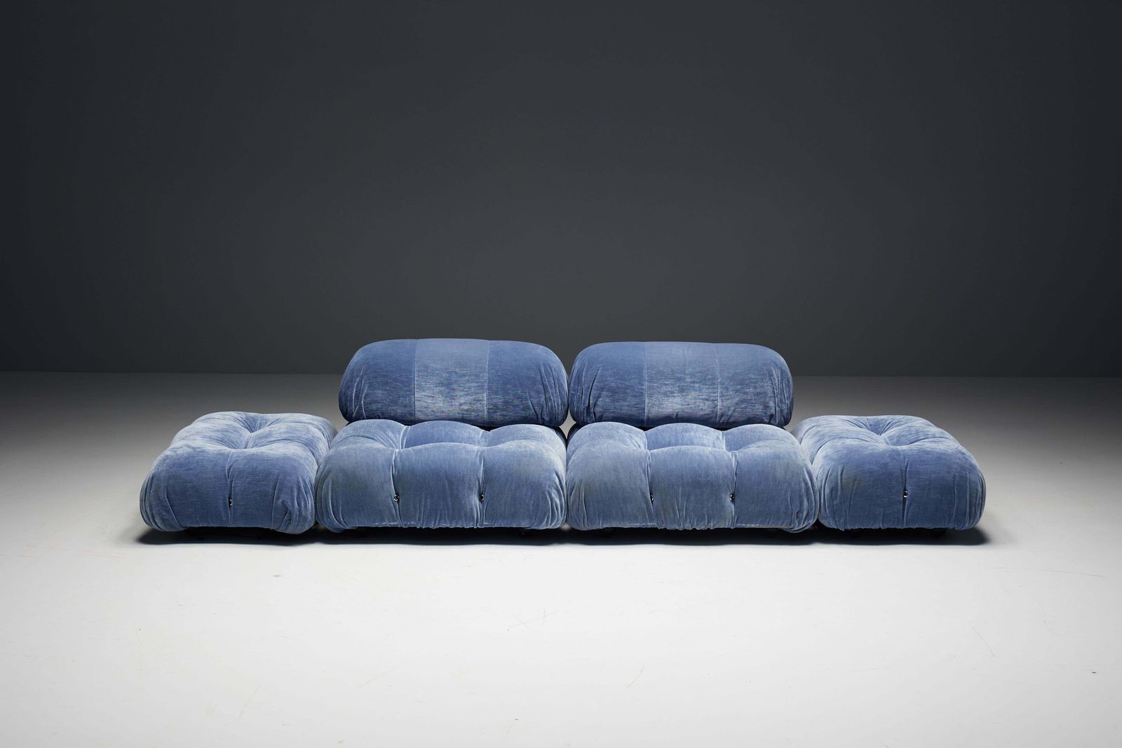 Blue Velvet Camaleonda Sofa By Mario Bellini For B&B Italia, Italy, 1970s photo buy