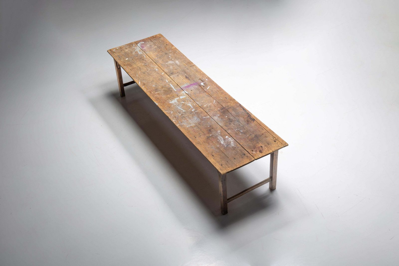 Furniture Rustic Primitive Farmhouse Dining Table, France, 19th Century photo
