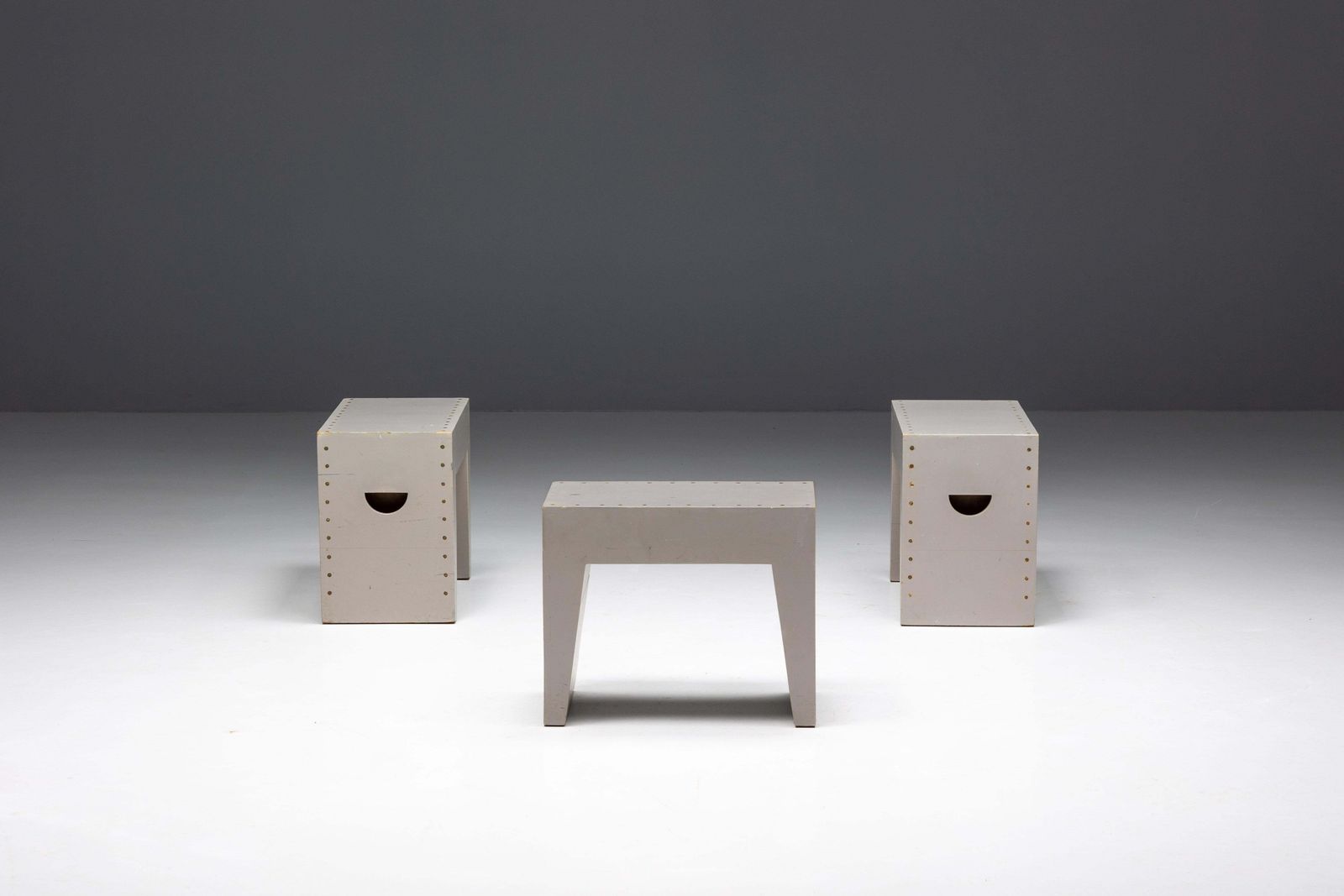 Furniture Bossche School Stools By Dom Hans Van Der Laan & Jan De Jong, Netherlands, 1970s photo