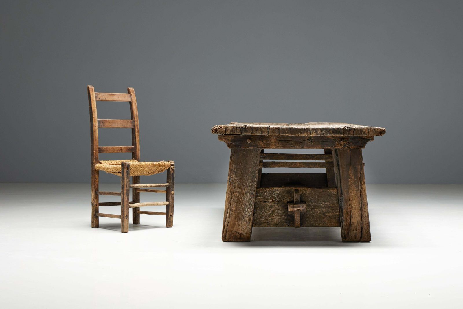 Primitive Wabi Sabi Side Table, France, 19th Century photo for sale