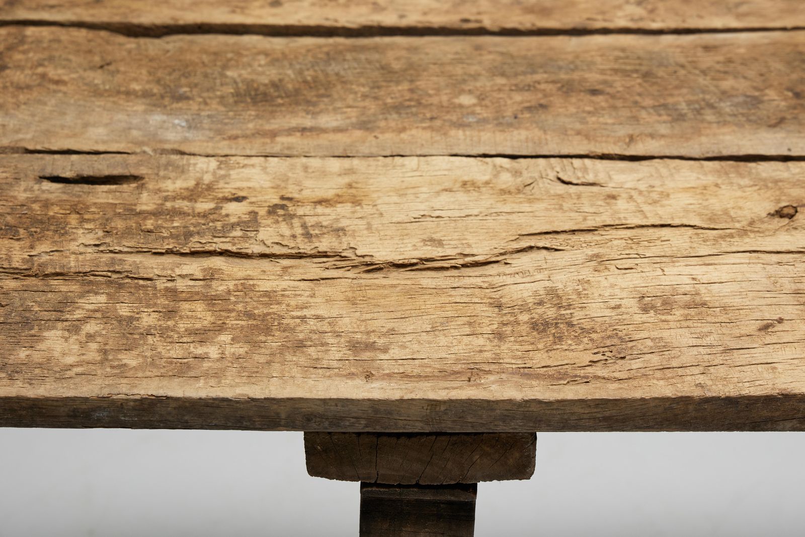 Furniture Rustic Folk Art Trestle Table, Spain, 19th Century photo