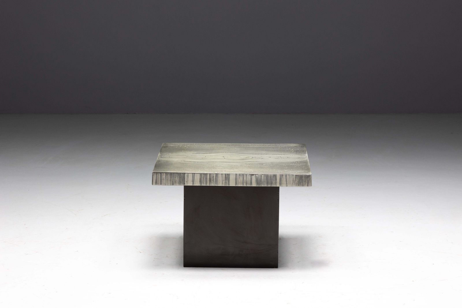 Aluminium Etched Coffee Table By Marc D’haenens, Belgium, 1970s photo Furniture