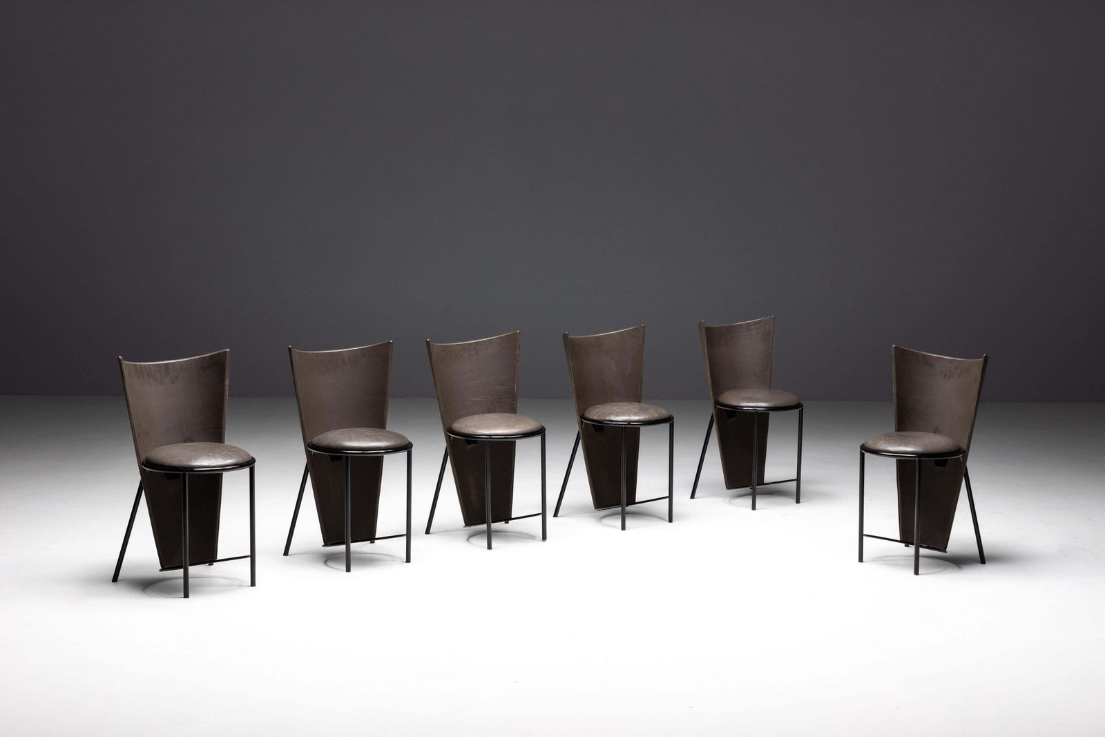 Sevilla Chairs By Frans Van Praet In Grey Leather, Belgium, 1990s photo furniture