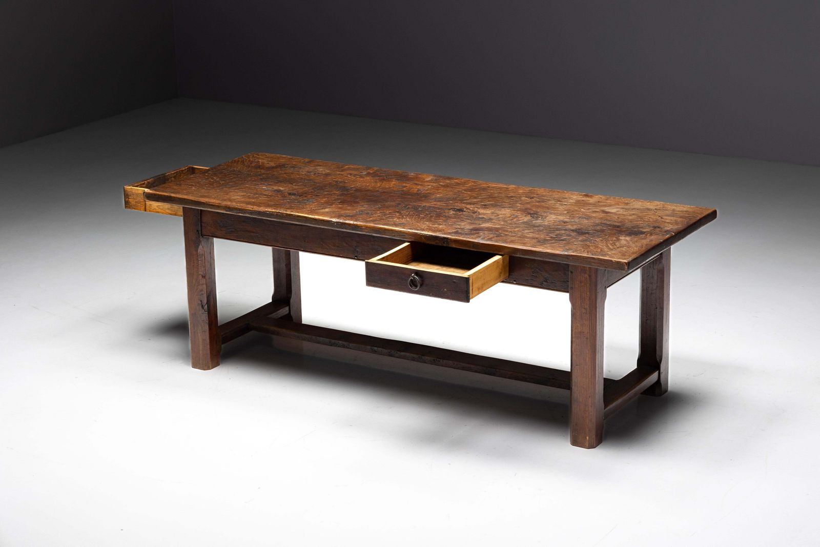 Brutalist Wabi Sabi Dining Table, France, 19th Century photo for sale