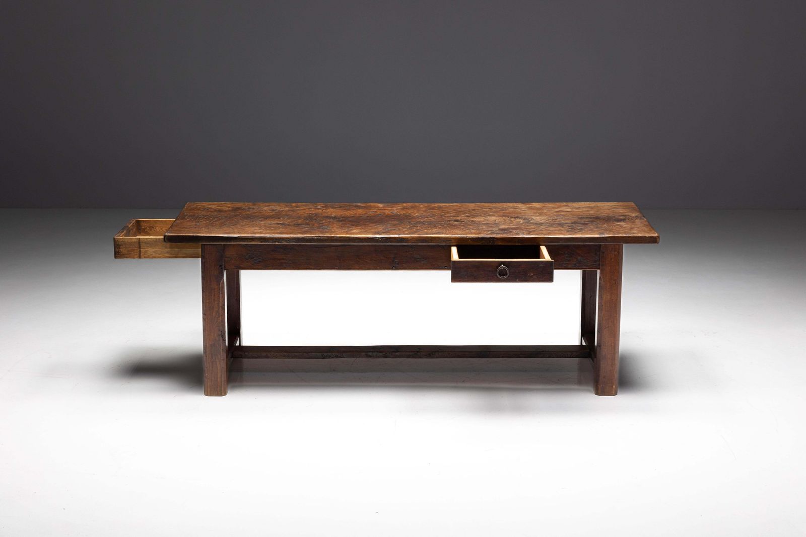 Brutalist Wabi Sabi Dining Table, France, 19th Century photo vintage