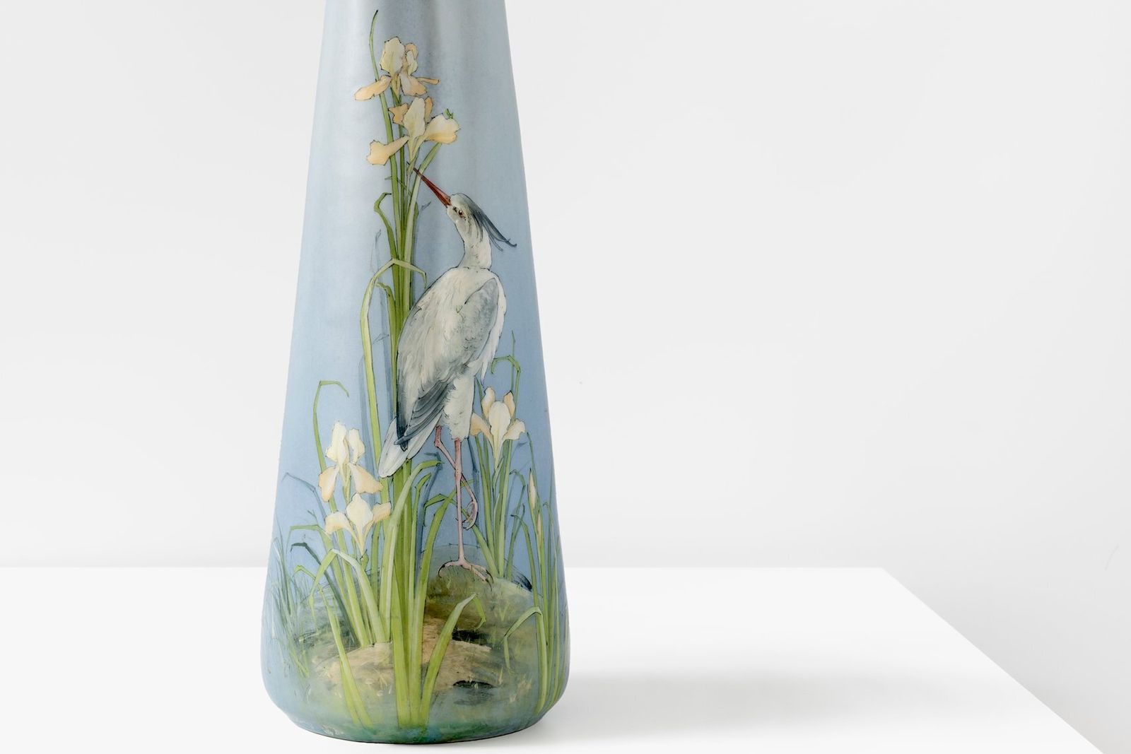 19th Century Tall Vase In Blue Ceramic And Enamels By Delphin Massier, French Design photo Home Decor