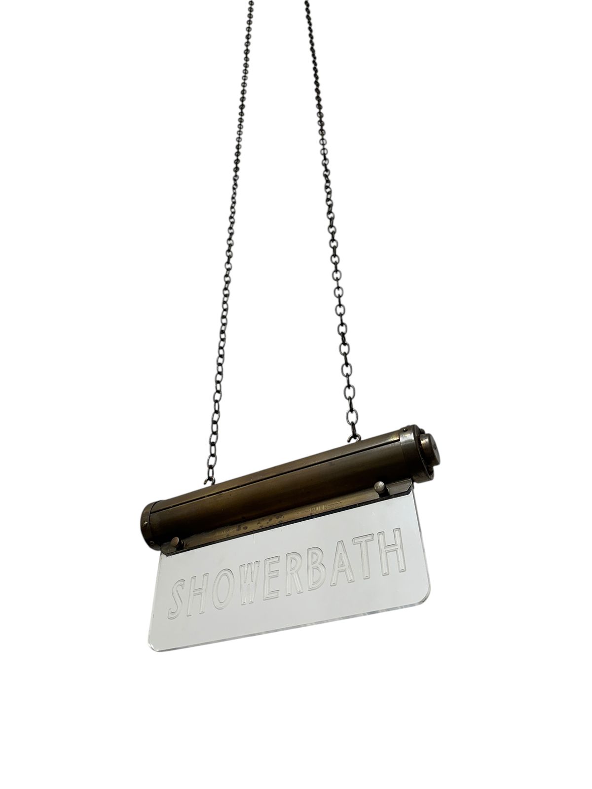 Antique Brass Illuminated Advertising Internalite Cinema Showerbath Sign By Flambosign photo for sale