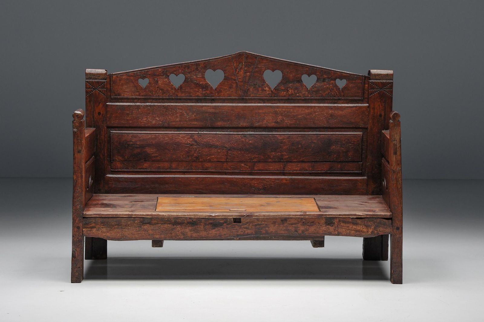 Carved Bench In Solid Wood With Storing Space, France, 19th Century photo Furniture