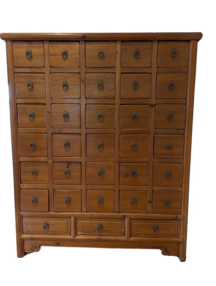 33 Drawer Elmwood Chinese Apothecary Cabinet