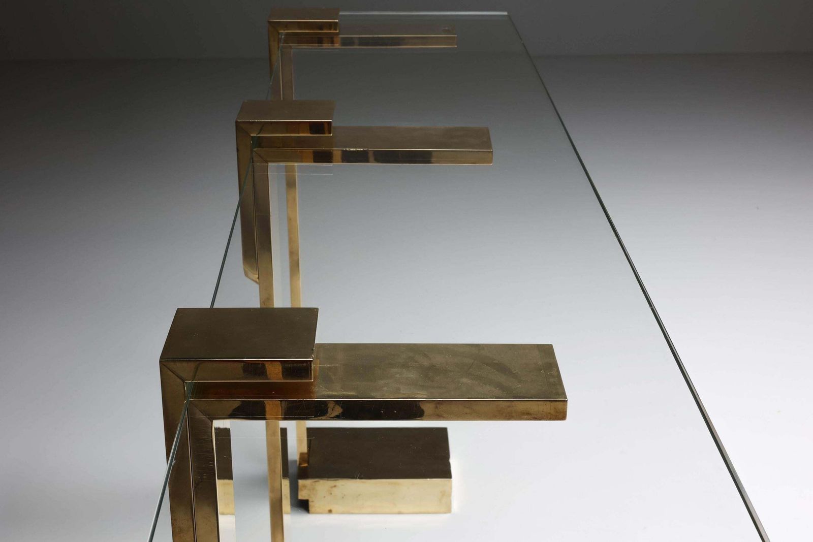 photo for sale Hollywood Regency Console Table In Brass In The Style Of Maison Jansen, 1970s