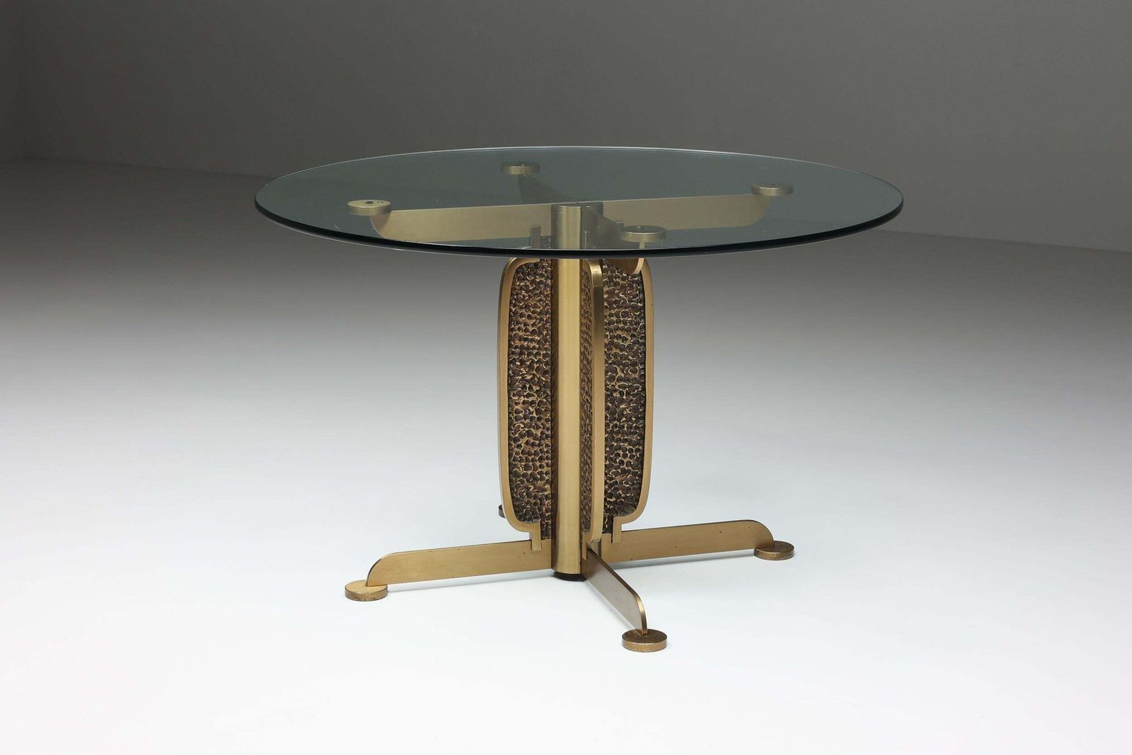 Brass Cast Dining Table By Luciano Frigerio, Italy, 1970s photo for sale
