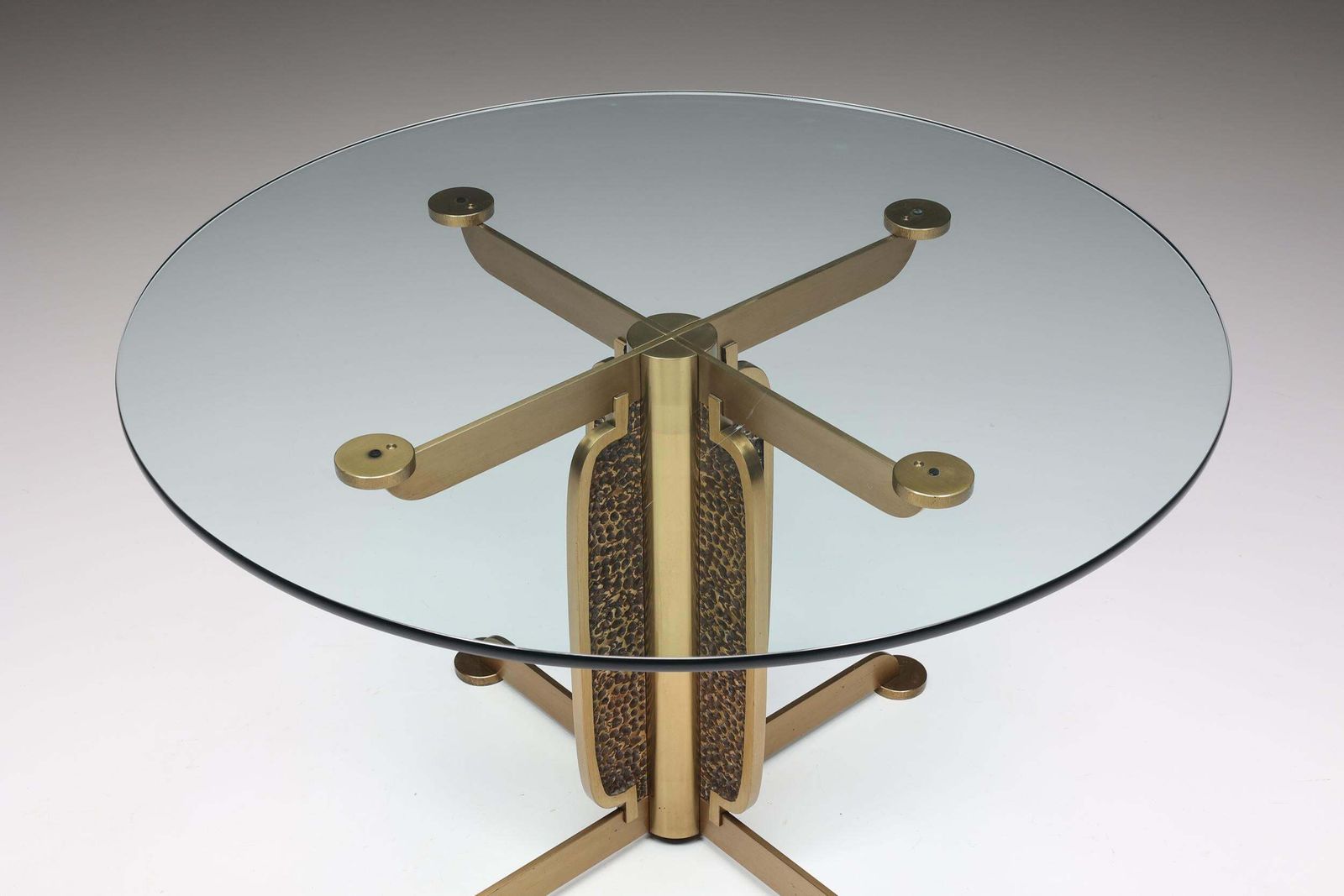 Brass Cast Dining Table By Luciano Frigerio, Italy, 1970s photo vinterior