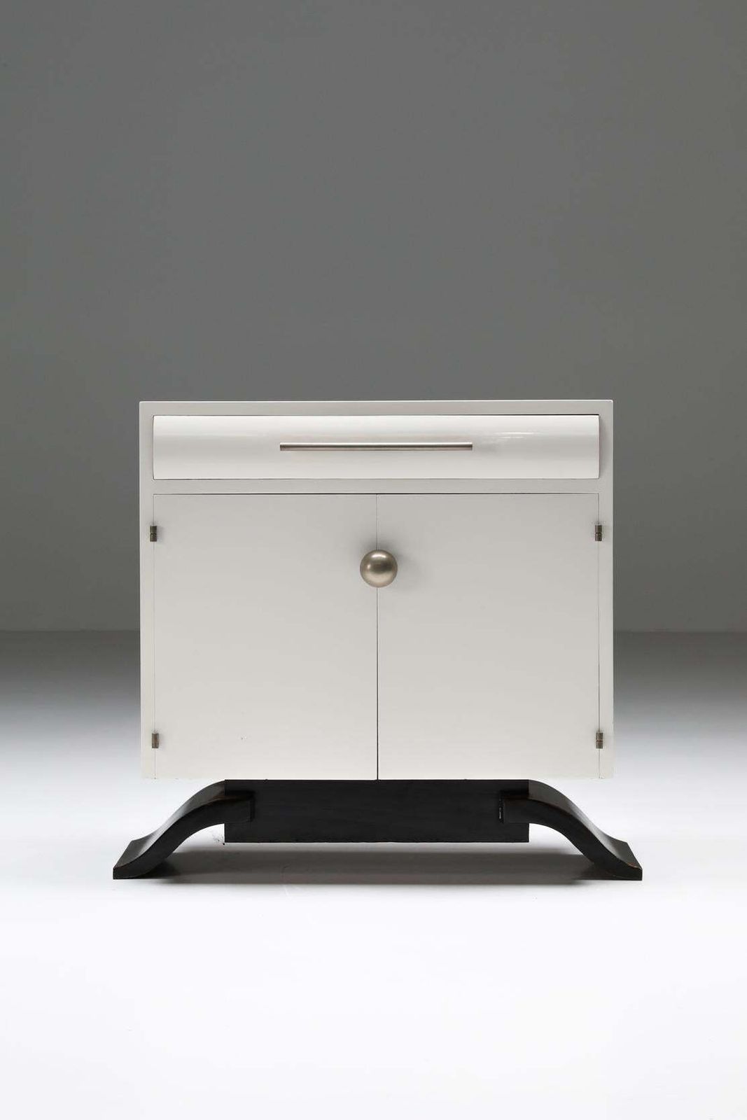 photo for sale Art Deco White Cabinet By Charles Van Beerleire, Belgium, 1930s